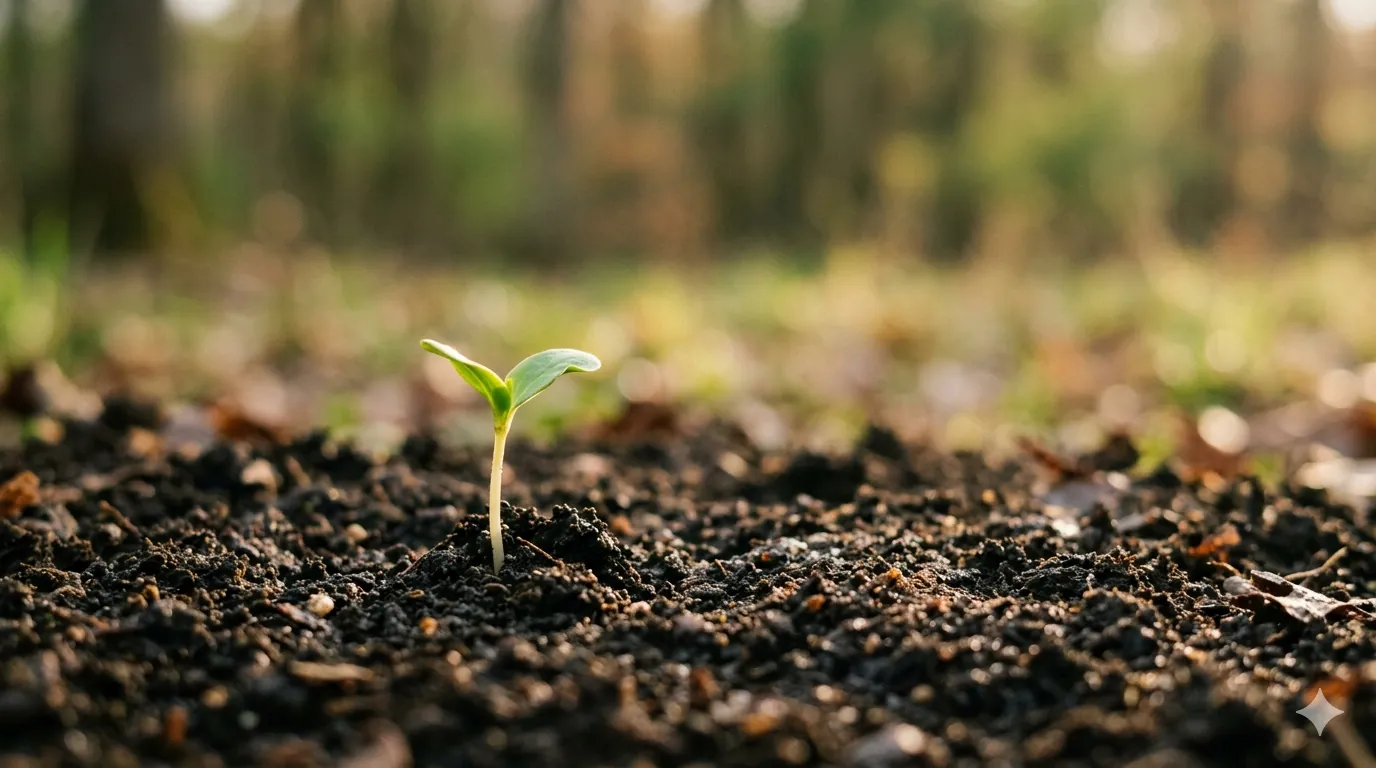A seed growing — visual metaphor for purpose and growth